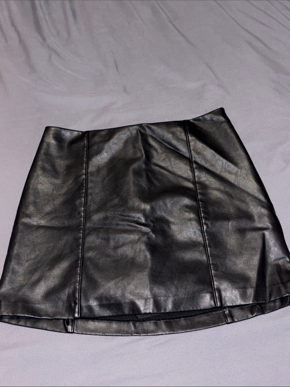Abercrombie & Fitch Black Faux Leather Mini Skirt
